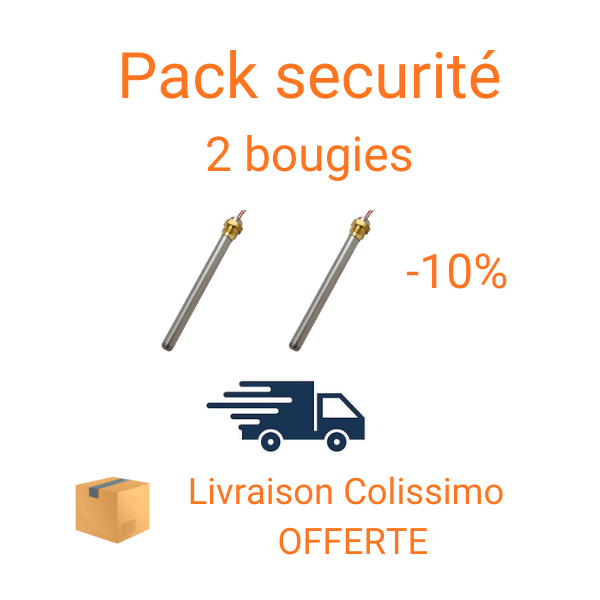 Pack sécurité-bougie avec filetage 3/8 gaz